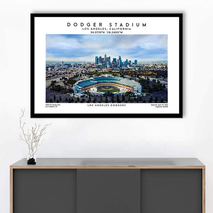 Dodger Stadium Print, Los Angeles Baseball Stadium Wall Art 1, Sport Art Print, Framed Art Print Wall Decor