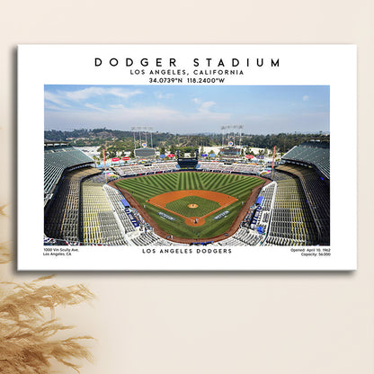 Dodger Stadium Print, Los Angeles Dodgers Baseball Stadium Wall Art, Canvas Print Wall Art, Man Cave Gift
