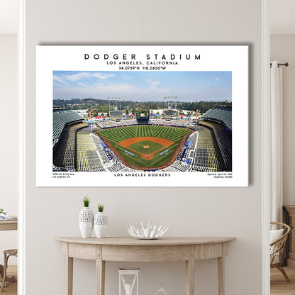 Dodger Stadium Print, Los Angeles Dodgers Baseball Stadium Wall Art, Canvas Print Wall Art, Man Cave Gift