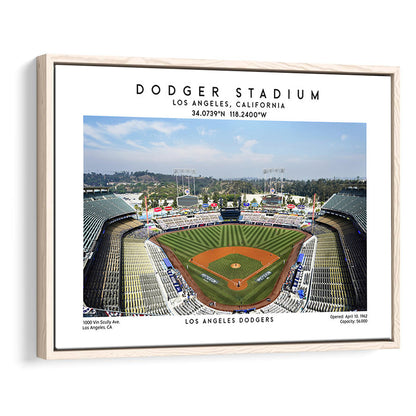 Dodger Stadium Print, Los Angeles Dodgers Baseball Stadium Wall Art, Framed Canvas Print Wall Art