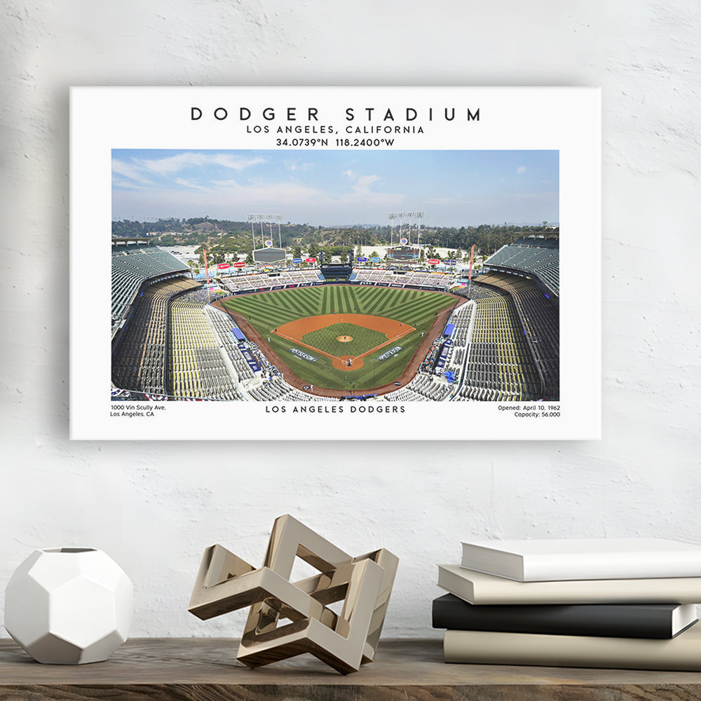 Dodger Stadium Print, Los Angeles Dodgers Baseball Stadium Wall Art, Canvas Print Wall Art, Man Cave Gift