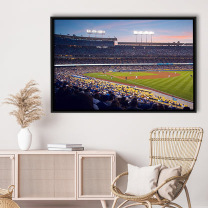 Dodgers La Stadium, Stadium Canvas, Sport Art, Framed Canvas Print Wall Art, Floating Frame