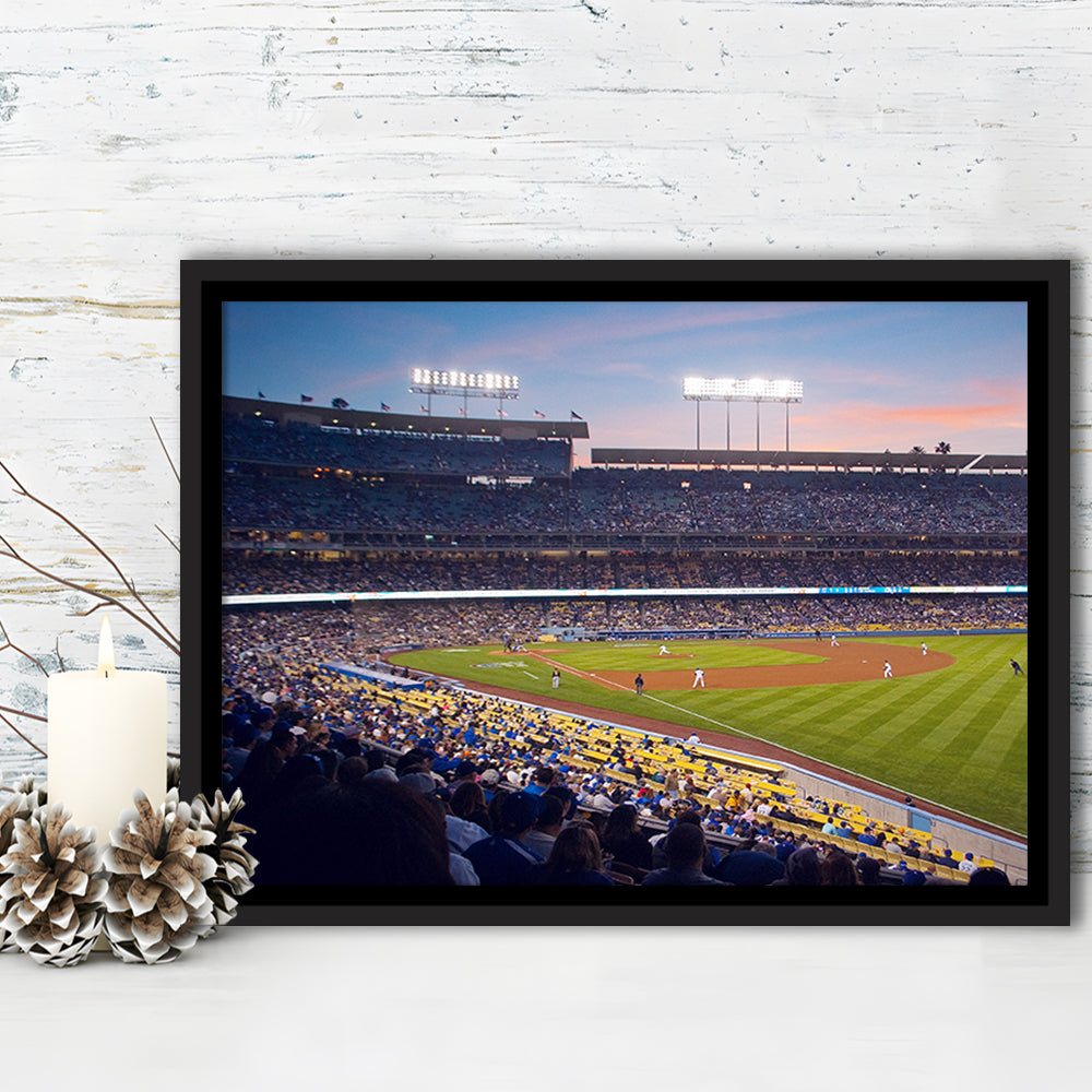 Dodgers La Stadium, Stadium Canvas, Sport Art, Framed Canvas Print Wall Art, Floating Frame