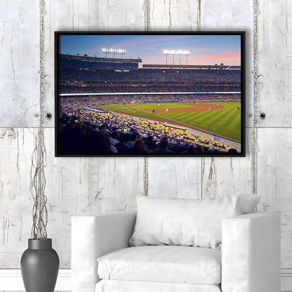 Dodgers La Stadium, Stadium Canvas, Sport Art, Framed Canvas Print Wall Art, Floating Frame