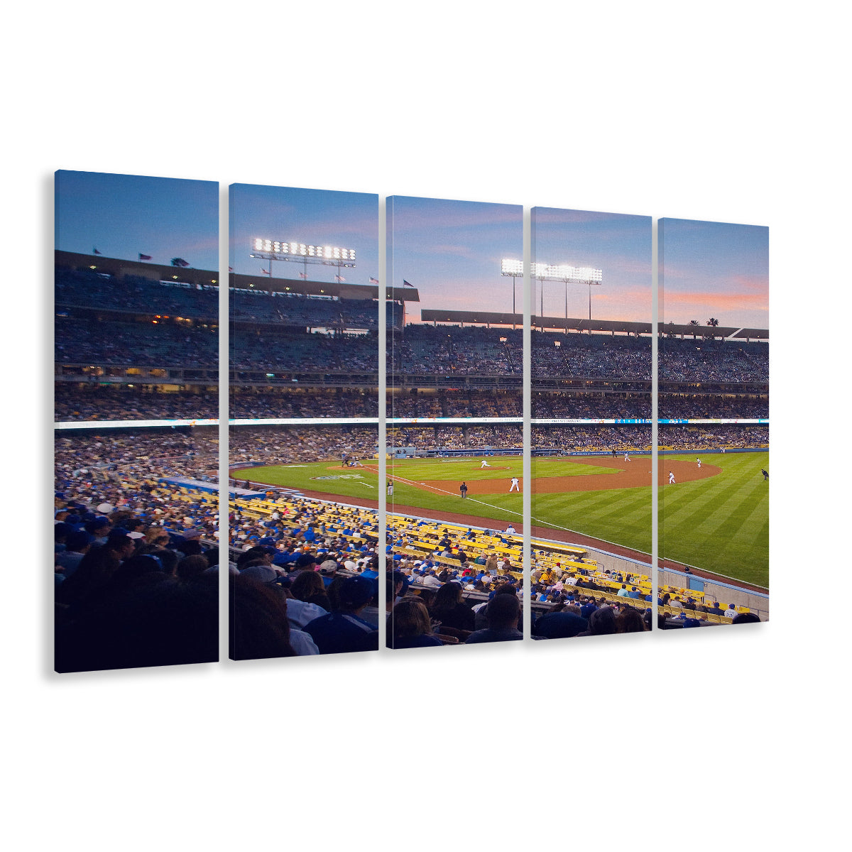 Dodgers La Stadium, Stadium Canvas, Sport Art, 5 Panel B, Extra Large Canvas, Canvas Print Wall Art