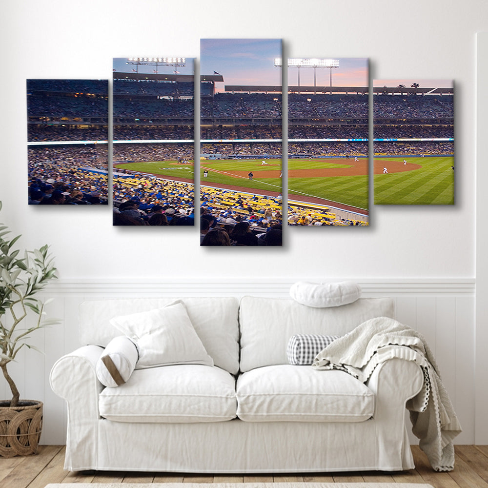 Dodgers La Stadium, Stadium Canvas, Sport Art, Gift for him, 5 Panel, Large Canvas, Canvas Print Wall Art