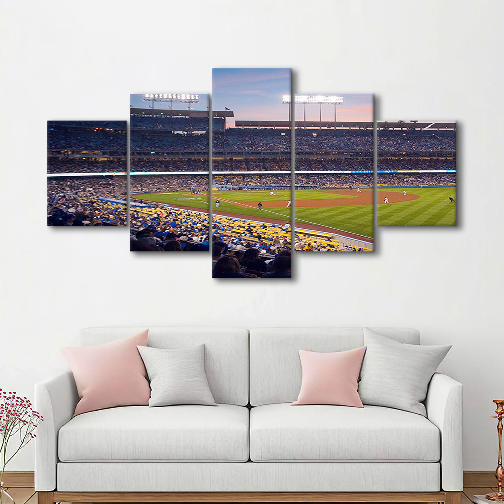 Dodgers La Stadium, Stadium Canvas, Sport Art, Gift for him, 5 Panel, Large Canvas, Canvas Print Wall Art