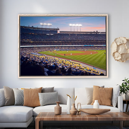 Dodgers La Stadium, Stadium Canvas, Sport Art, Framed Canvas Print Wall Art, Floating Frame