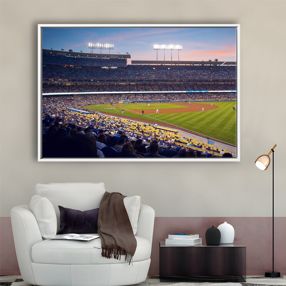 Dodgers La Stadium, Stadium Canvas, Sport Art, Framed Canvas Print Wall Art, Floating Frame