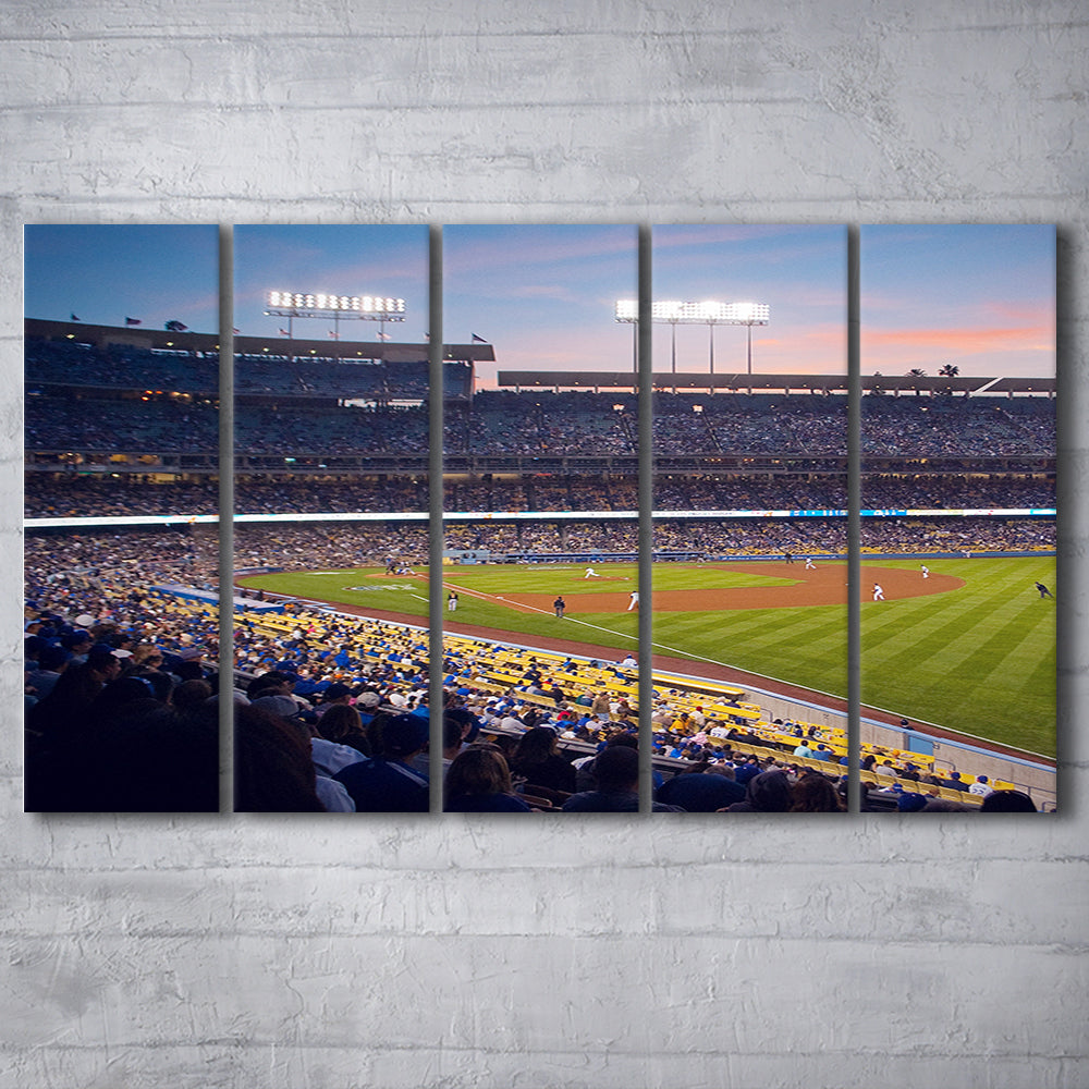 Dodgers La Stadium, Stadium Canvas, Sport Art, 5 Panel B, Extra Large Canvas, Canvas Print Wall Art