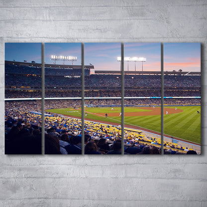 Dodgers La Stadium, Stadium Canvas, Sport Art, 5 Panel B, Extra Large Canvas, Canvas Print Wall Art