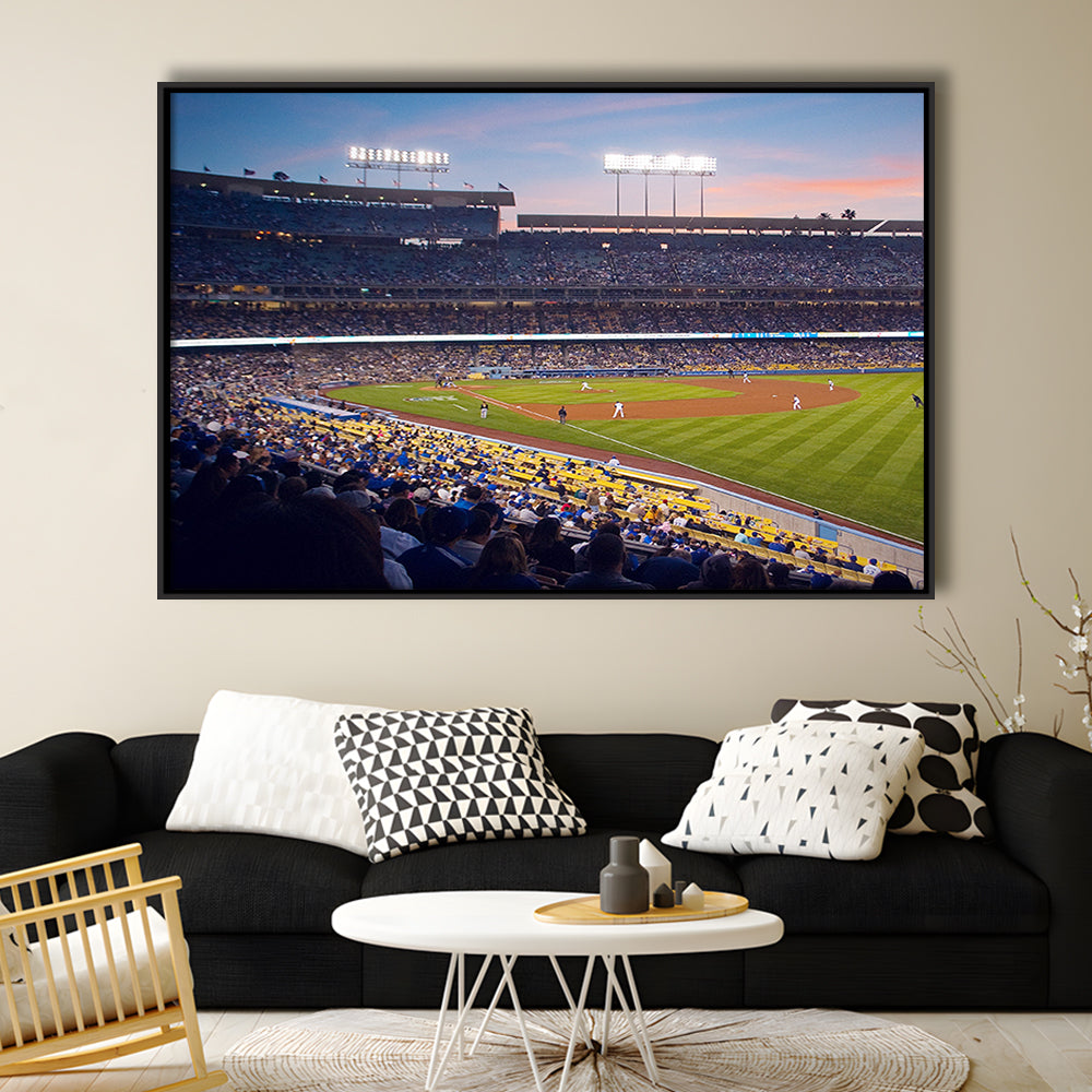 Dodgers La Stadium, Stadium Canvas, Sport Art, Framed Canvas Print Wall Art, Floating Frame