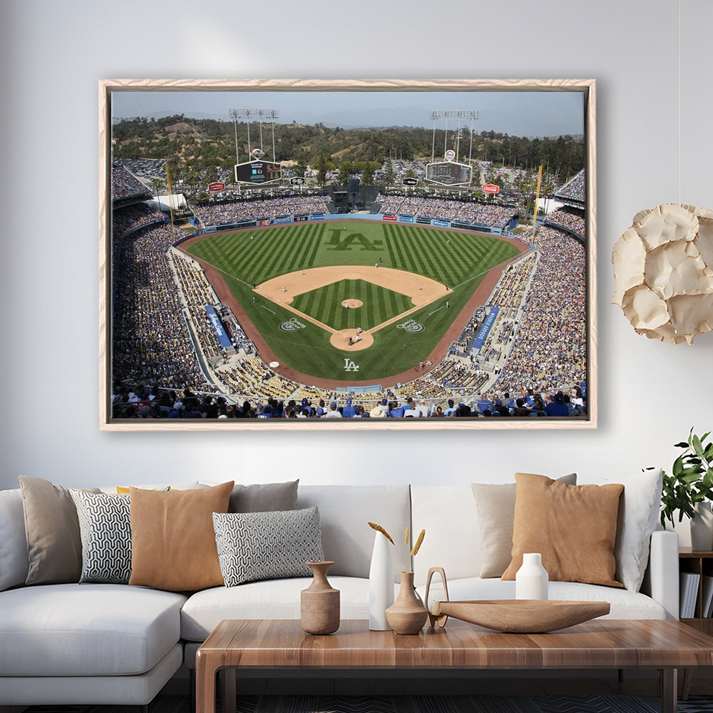 Dodgers Stadium, Stadium Canvas, Sport Art, Framed Canvas Print Wall Art, Floating Frame