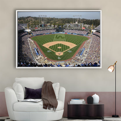 Dodgers Stadium, Stadium Canvas, Sport Art, Framed Canvas Print Wall Art, Floating Frame