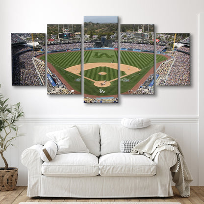 Dodgers Stadium, Stadium Canvas, Sport Art, Gift for him, 5 Panel, Large Canvas, Canvas Print Wall Art