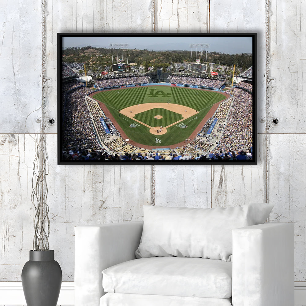 Dodgers Stadium, Stadium Canvas, Sport Art, Framed Canvas Print Wall Art, Floating Frame
