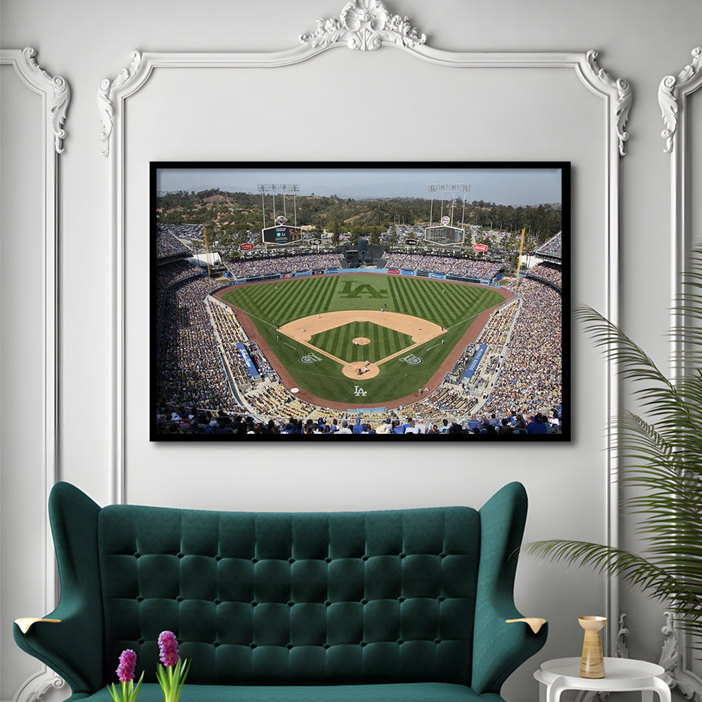 Dodgers Stadium, Stadium Canvas, Sport Art, Gift for him, Framed Art Print Wall Decor, Picture Framed