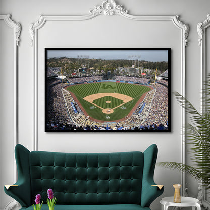 Dodgers Stadium, Stadium Canvas, Sport Art, Gift for him, Framed Art Print Wall Decor, Picture Framed