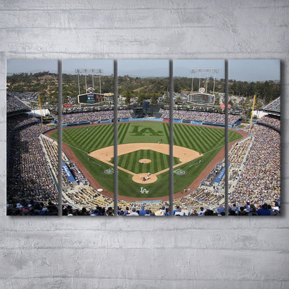 Dodgers Stadium, Stadium Canvas, Sport Art, 5 Panel B, Extra Large Canvas, Canvas Print Wall Art