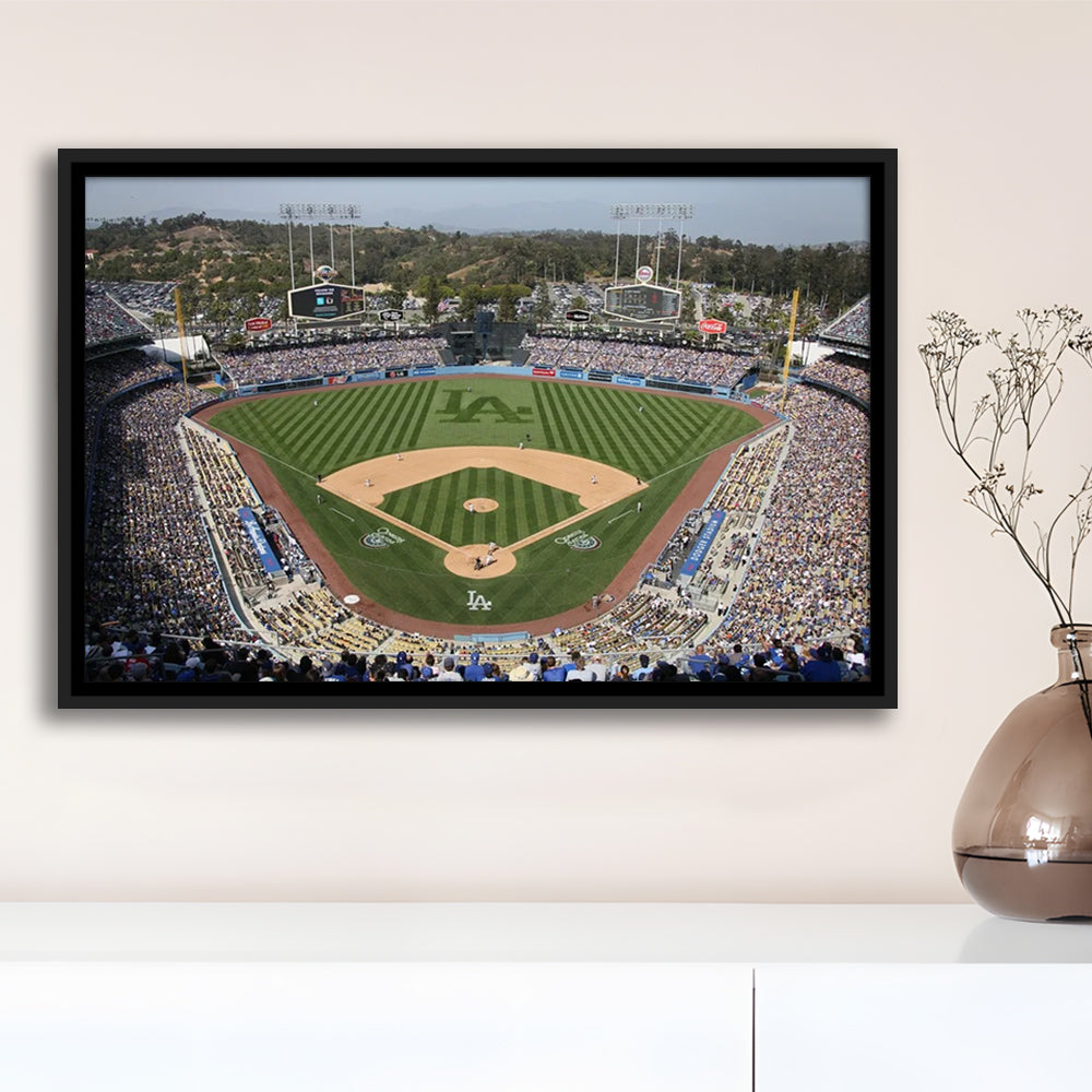 Dodgers Stadium, Stadium Canvas, Sport Art, Framed Canvas Print Wall Art, Floating Frame