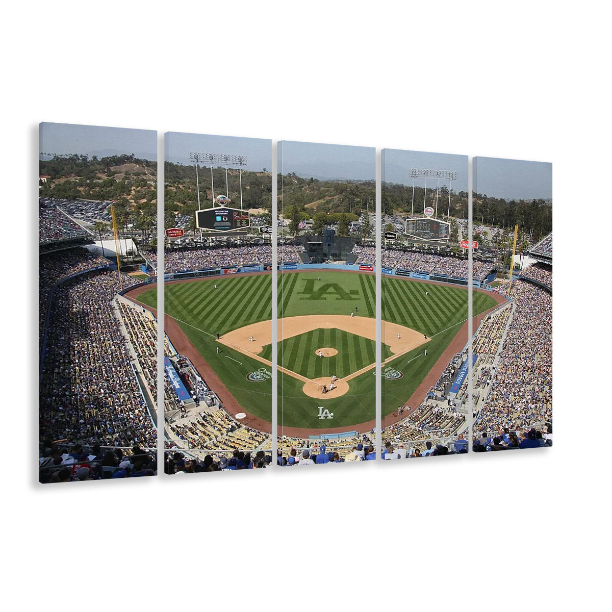 Dodgers Stadium, Stadium Canvas, Sport Art, 5 Panel B, Extra Large Canvas, Canvas Print Wall Art