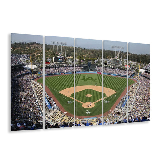 Dodgers Stadium, Stadium Canvas, Sport Art, 5 Panel B, Extra Large Canvas, Canvas Print Wall Art
