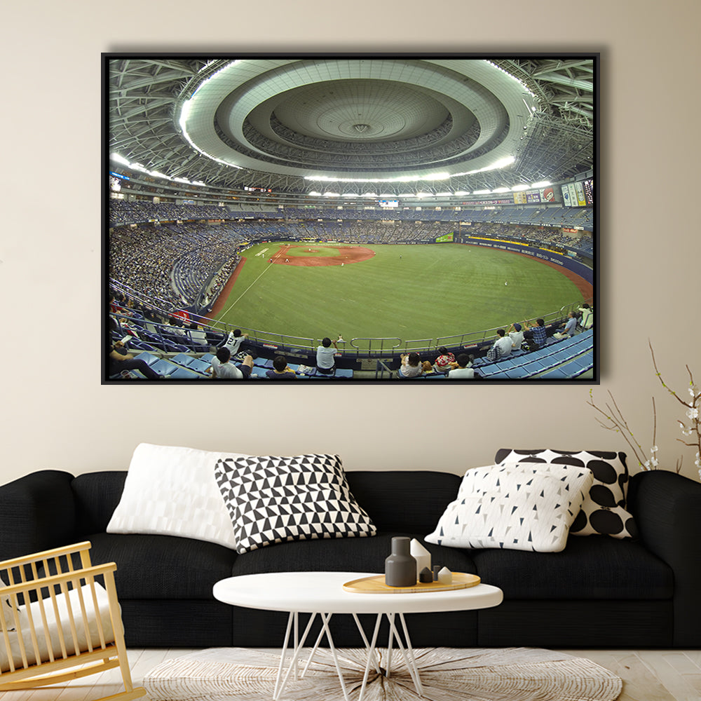 Dome Osaka Outfield, Stadium Canvas, Sport Art, Framed Canvas Print Wall Art, Floating Frame