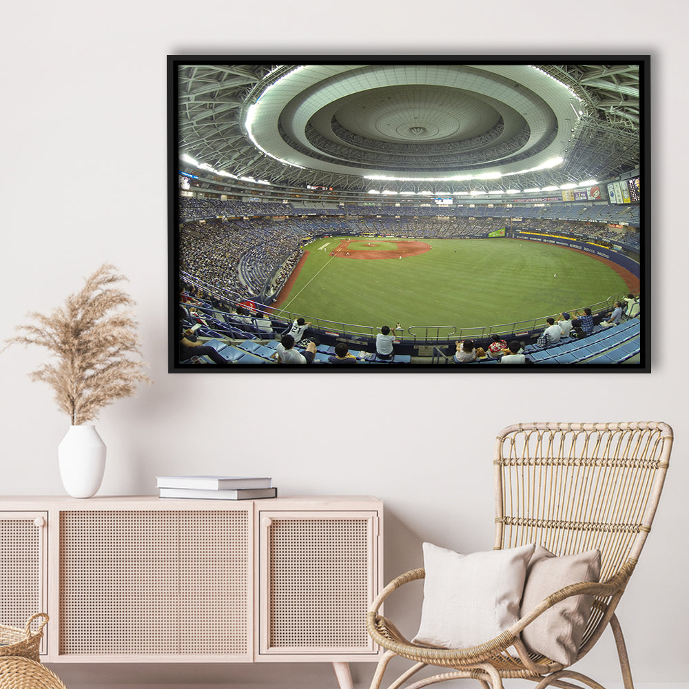 Dome Osaka Outfield, Stadium Canvas, Sport Art, Framed Canvas Print Wall Art, Floating Frame