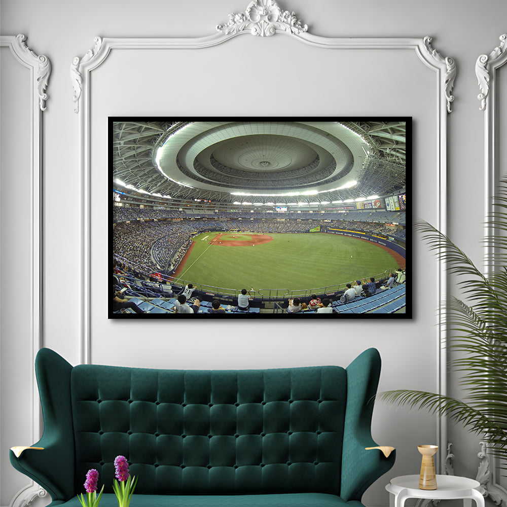 Dome Osaka Outfield, Stadium Canvas, Sport Art, Gift for him, Framed Art Print Wall Decor, Picture Framed