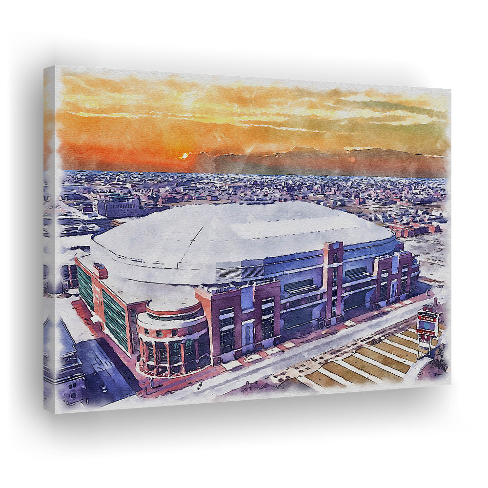 Dome at America's Center WaterColor, St Louis Missouri Watercolor, Sport Art, Gifts for him, Canvas Print Wall Art