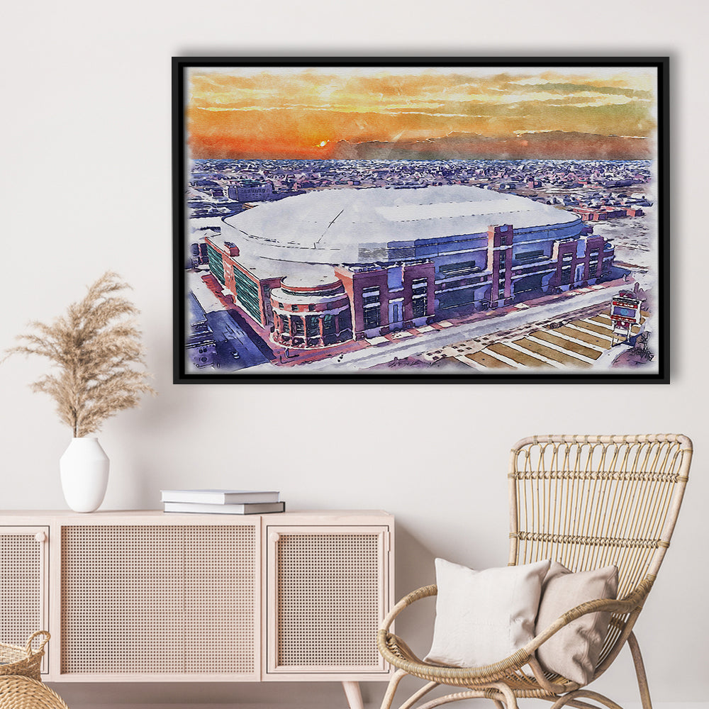 Dome at America's Center WaterColor, St Louis Missouri Watercolor, Sport Gift Art, Framed Canvas Print Wall Art