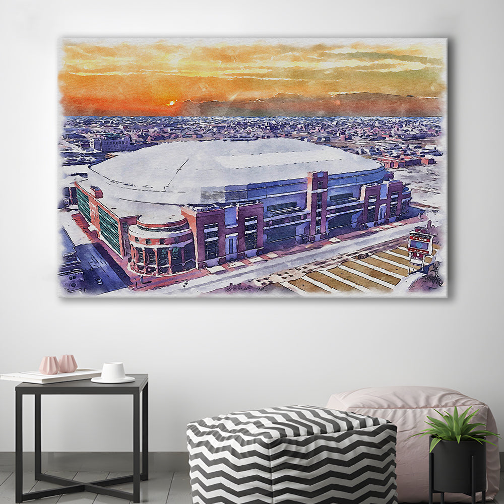 Dome at America's Center WaterColor, St Louis Missouri Watercolor, Sport Art, Gifts for him, Canvas Print Wall Art