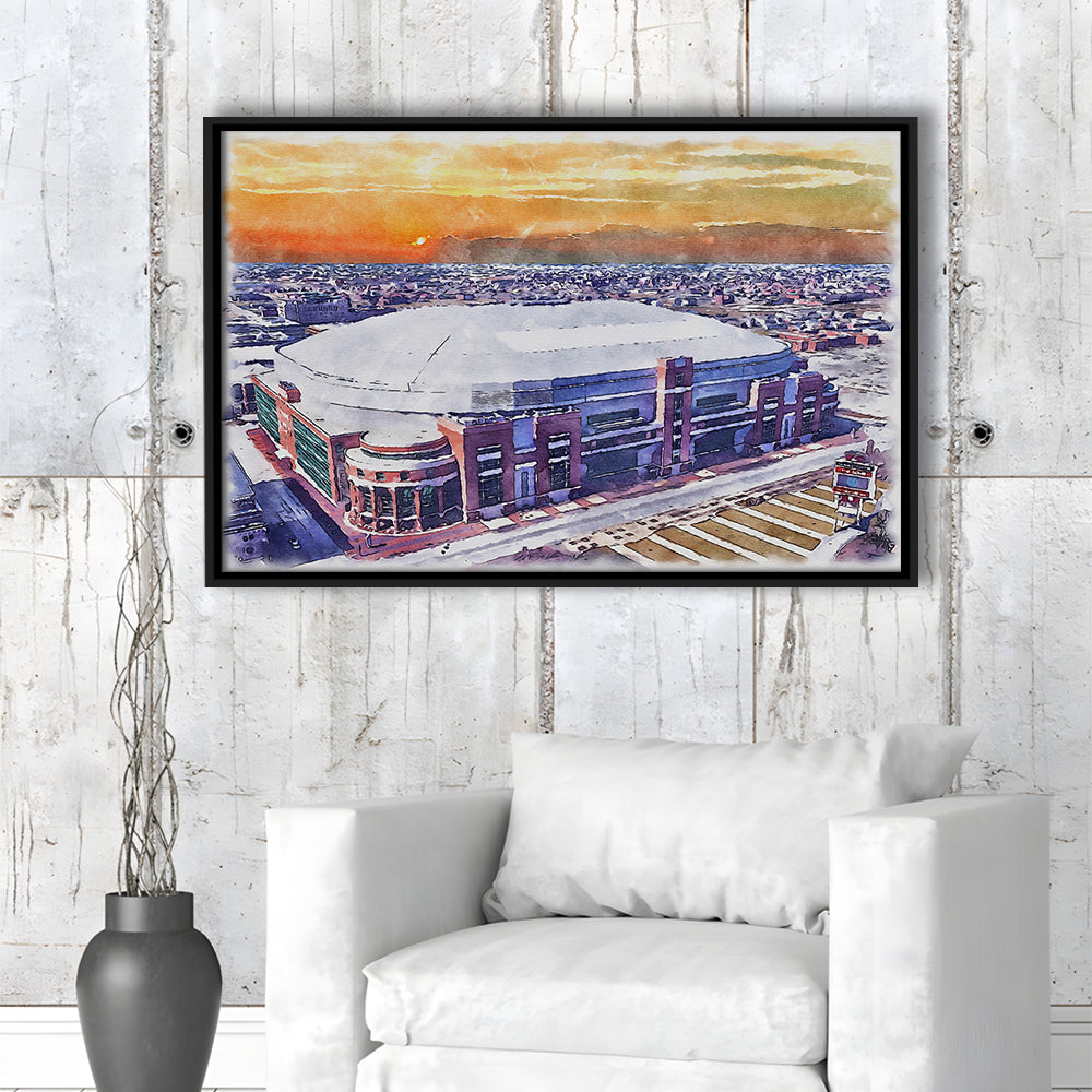 Dome at America's Center WaterColor, St Louis Missouri Watercolor, Sport Gift Art, Framed Canvas Print Wall Art