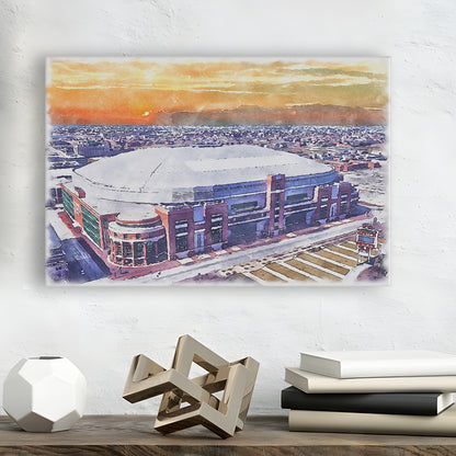 Dome at America's Center WaterColor, St Louis Missouri Watercolor, Sport Art, Gifts for him, Canvas Print Wall Art
