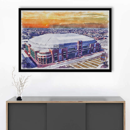 Dome at America's Center WaterColor, St Louis Missouri Watercolor, Sport Gift Art, Framed Art Print Wall Decor