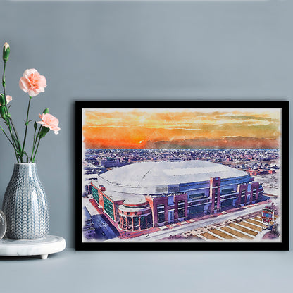 Dome at America's Center WaterColor, St Louis Missouri Watercolor, Sport Gift Art, Framed Art Print Wall Decor