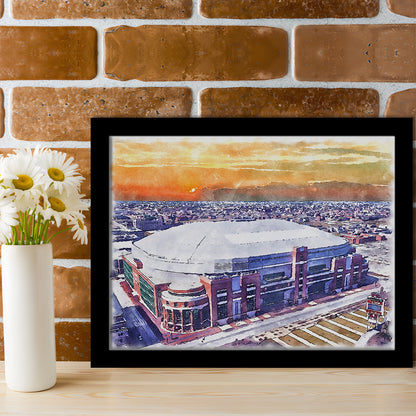 Dome at America's Center WaterColor, St Louis Missouri Watercolor, Sport Gift Art, Framed Art Print Wall Decor