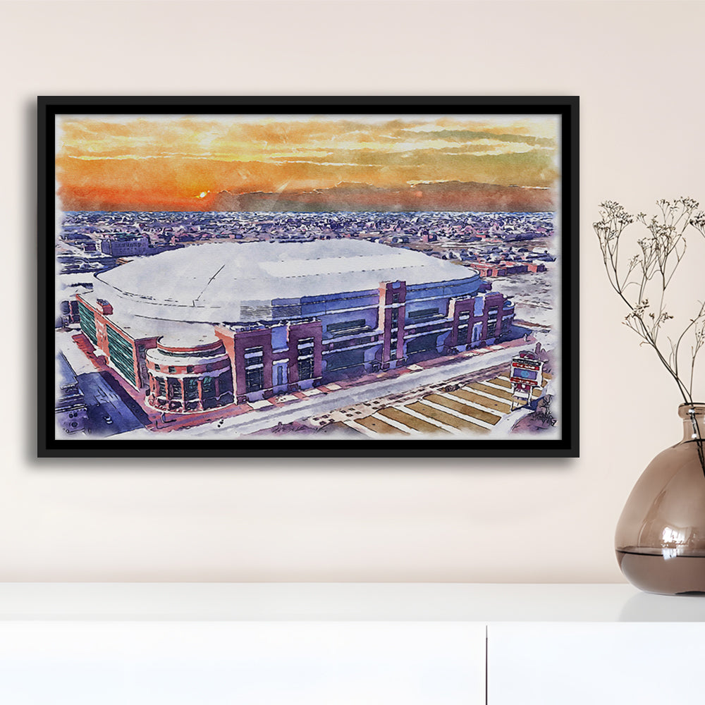 Dome at America's Center WaterColor, St Louis Missouri Watercolor, Sport Gift Art, Framed Canvas Print Wall Art