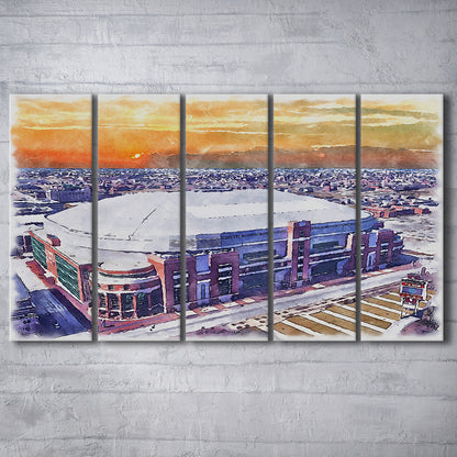 Dome at America's Center WaterColor, St Louis Missouri Watercolor, Sport Art, Extra Large Canvas Print Wall Art
