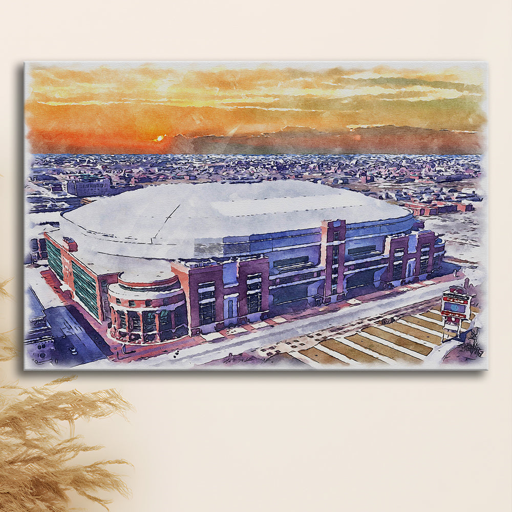 Dome at America's Center WaterColor, St Louis Missouri Watercolor, Sport Art, Gifts for him, Canvas Print Wall Art