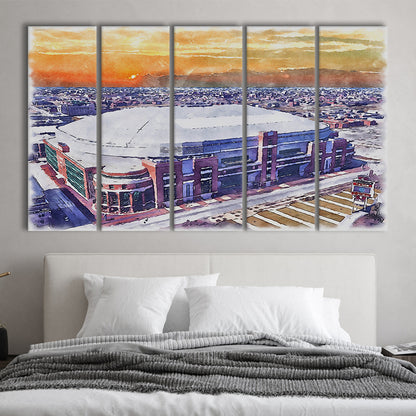 Dome at America's Center WaterColor, St Louis Missouri Watercolor, Sport Art, Extra Large Canvas Print Wall Art