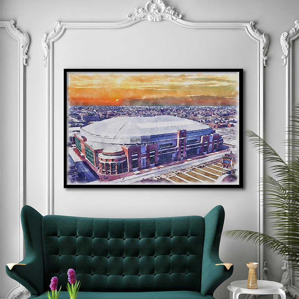 Dome at America's Center WaterColor, St Louis Missouri Watercolor, Sport Gift Art, Framed Art Print Wall Decor