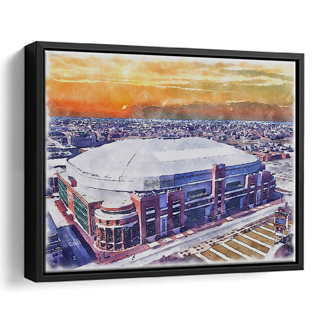 Dome at America's Center WaterColor, St Louis Missouri Watercolor, Sport Gift Art, Framed Canvas Print Wall Art