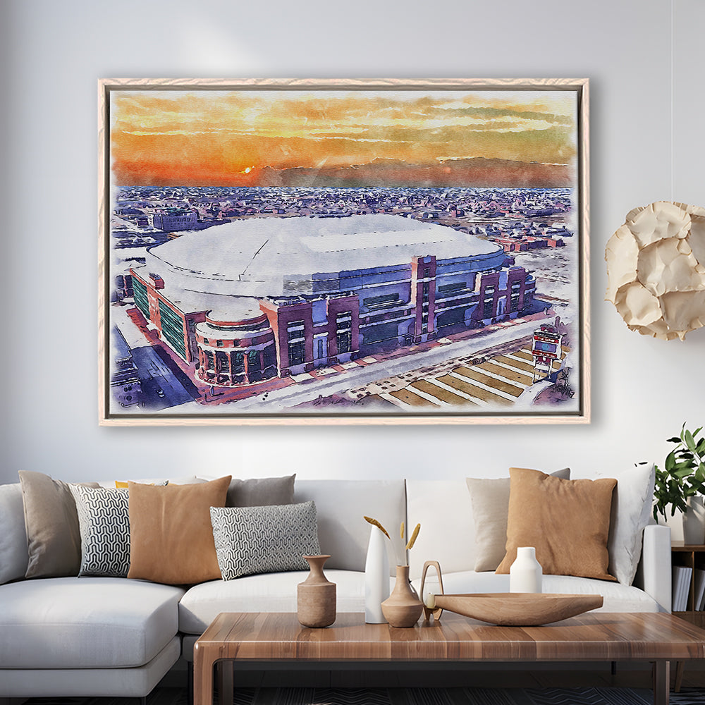 Dome at America's Center WaterColor, St Louis Missouri Watercolor, Sport Gift Art, Framed Canvas Print Wall Art
