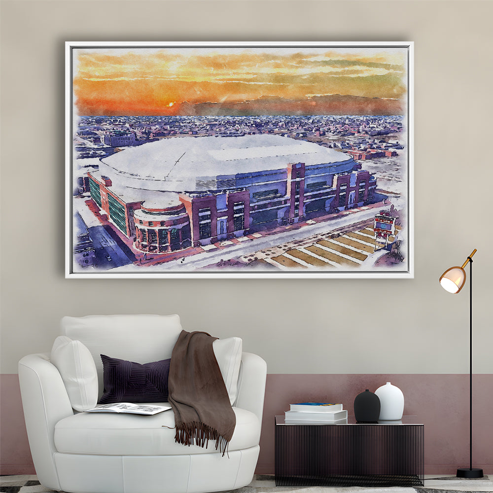 Dome at America's Center WaterColor, St Louis Missouri Watercolor, Sport Gift Art, Framed Canvas Print Wall Art
