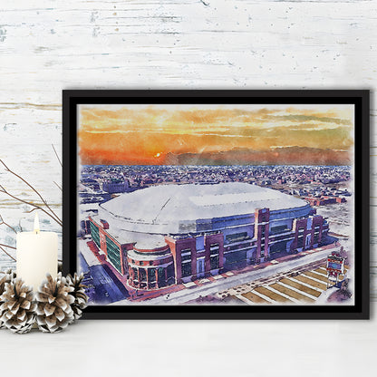 Dome at America's Center WaterColor, St Louis Missouri Watercolor, Sport Gift Art, Framed Canvas Print Wall Art