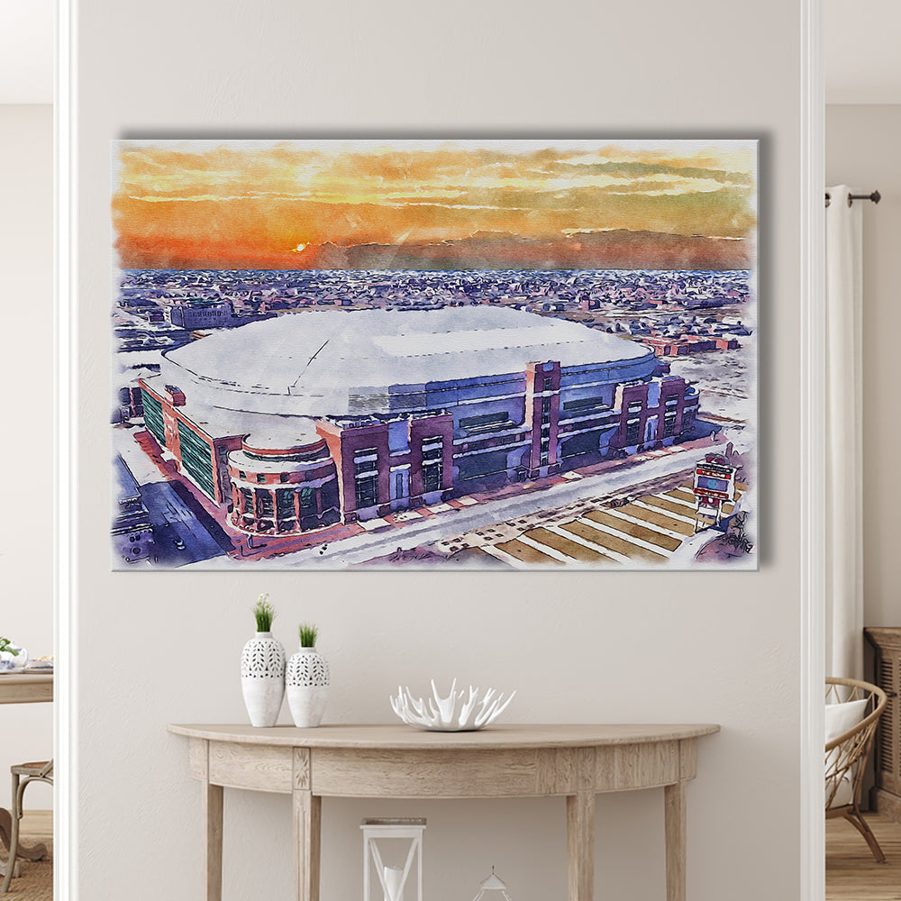 Dome at America's Center WaterColor, St Louis Missouri Watercolor, Sport Art, Gifts for him, Canvas Print Wall Art
