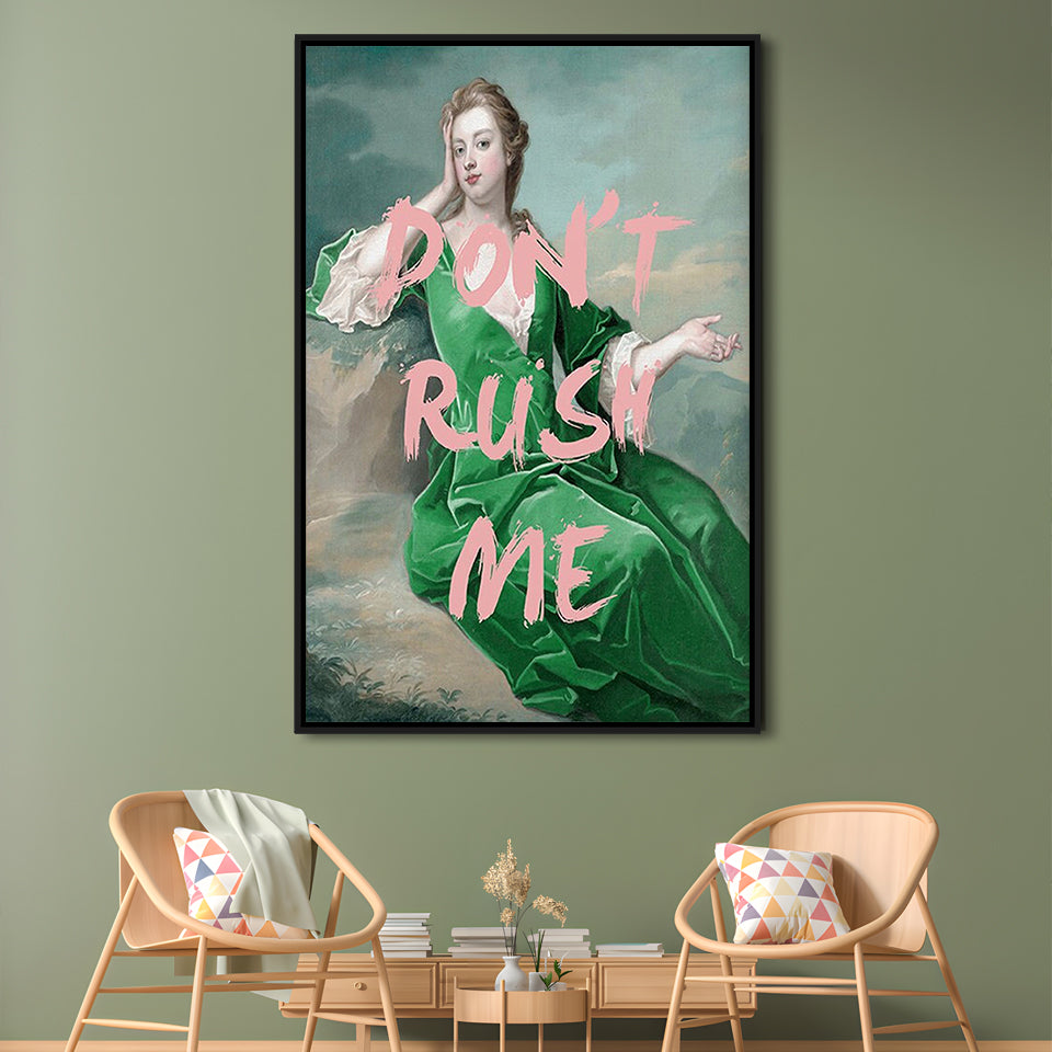 Don'T Rush Me Altered Wall Art, Floating Framed Canvas Art Print,, Framed Canvas Prints Wall Art