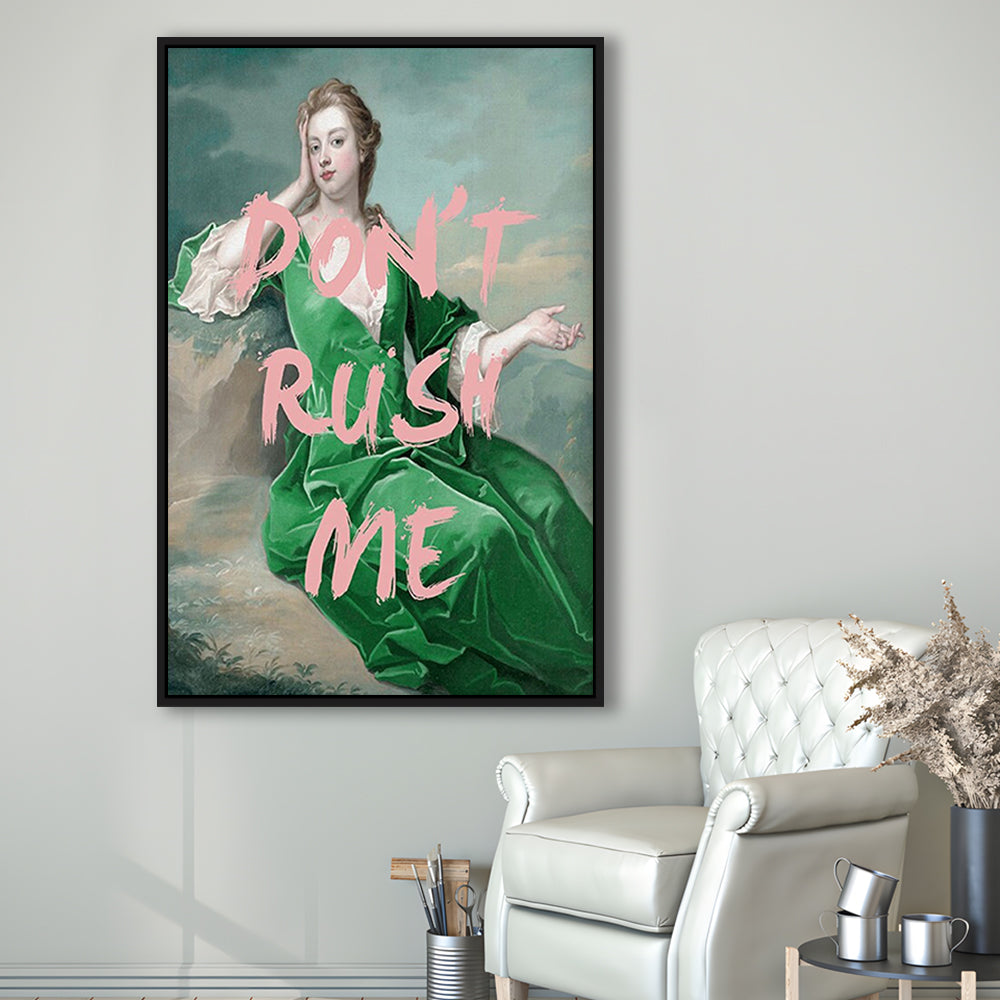 Don'T Rush Me Altered Wall Art, Floating Framed Canvas Art Print,, Framed Canvas Prints Wall Art