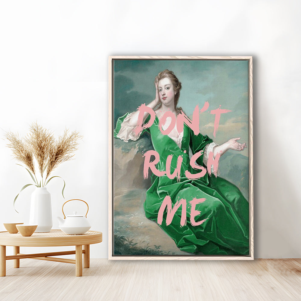 Don'T Rush Me Altered Wall Art, Floating Framed Canvas Art Print,, Framed Canvas Prints Wall Art
